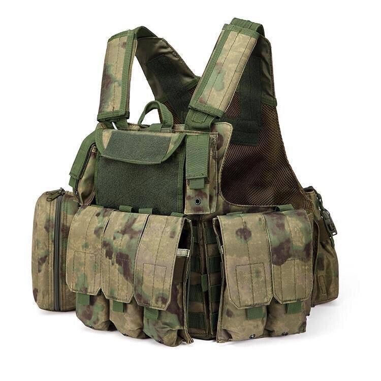 ТАКТИЧЕСКИЙ РАЗГРУЗОЧНЫЙ ЖИЛЕТ «5 / пять карманов» с подсумками Tactical Molle Plate Carrier для съемных бронепластин от компании Арсенал ОПТ - фото 1