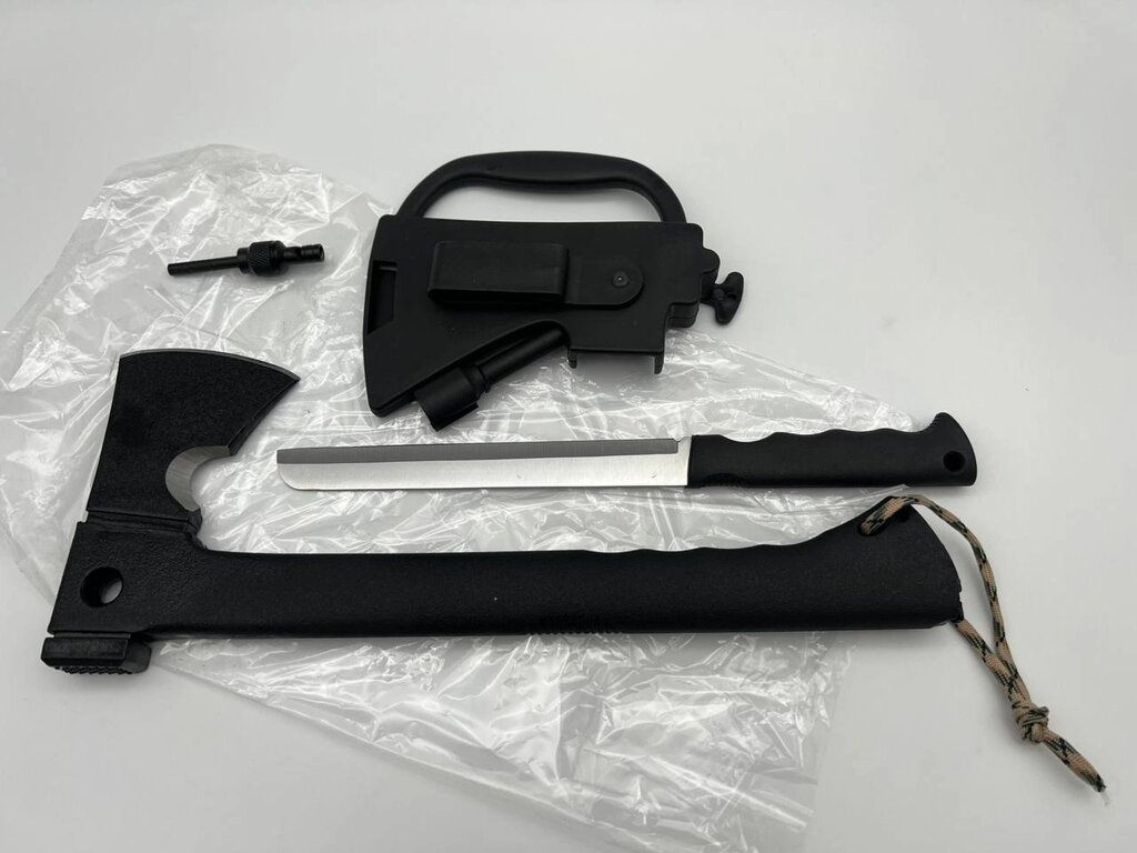 Тактический топор с ножом, огнивом и свистком оптом от компании Арсенал ОПТ - фото 1