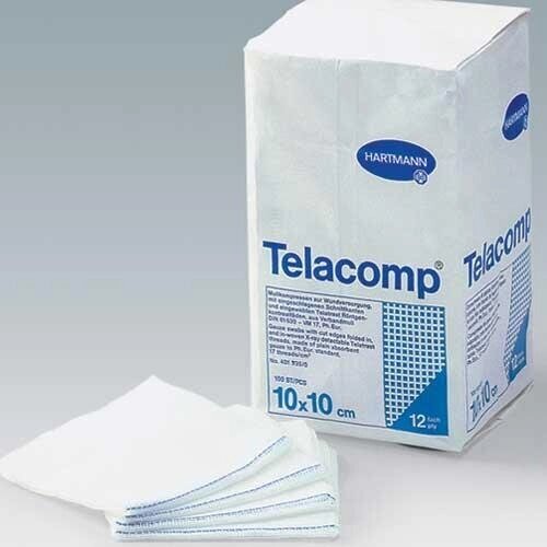 TELACOMP (4521352) марлевые салфетки с р/контрастной нитью стер. 10х10см 12сл 16х10шт от компании Арсенал ОПТ - фото 1