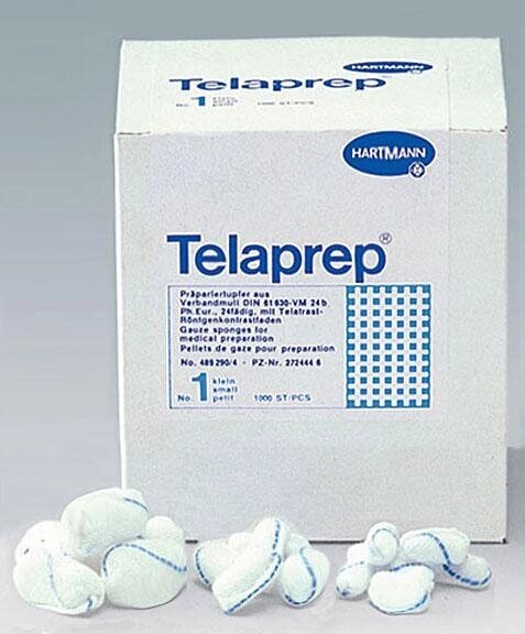 TELAPREP - тампоны с р/контрастной нитью плотноскрученные нестер. №1 (мал.); 1000шт. (4892903) от компании Арсенал ОПТ - фото 1