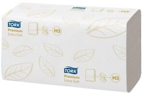 Tork Premium 100278 полотенца ZZ белые в пачках 2-сл 23х23 200л х15