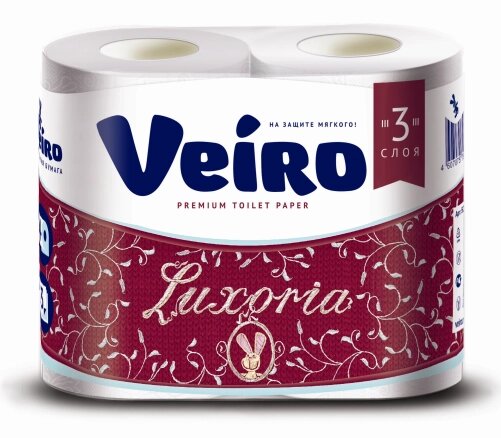 Туалетная бумага Linia Veiro Luxoria белая 3-сл 4рул х10 от компании Арсенал ОПТ - фото 1