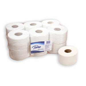Туалетная бумага в рулонах Терес Эконом мини 1-слойная 12 рулонов по 200 метров