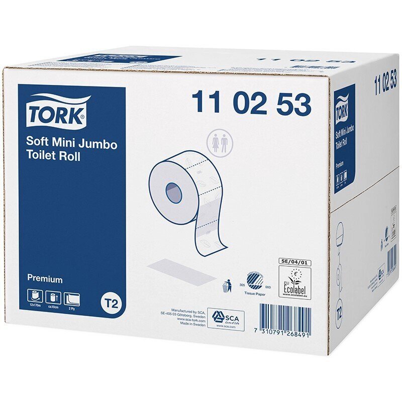Туалетная бумага в рулонах Tork Premium T2 120243 2-слойная 12 рулонов по 170 метров от компании Арсенал ОПТ - фото 1