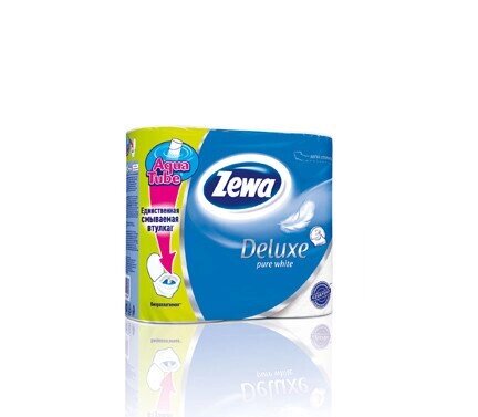 Туалетная бумага Zewa Deluxe Белая без Аромата 3-х сл 4рул 21м х14 от компании Арсенал ОПТ - фото 1