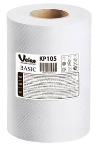 VEIRO Professional Basic арт КР105 Полотенца с центральной вытяжкой белые в рулонах 1-сл 300м х6