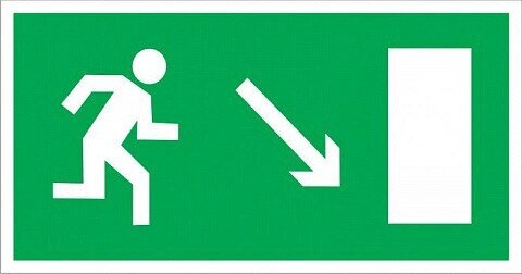 Знак Эксклюзив Е03 Направление к эвакуационному выходу направо (человек бегущий) на пластике (300х150) от компании Арсенал ОПТ - фото 1