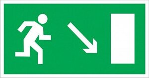 Знак Эксклюзив Е03 Направление к эвакуационному выходу направо (человек бегущий) на пластике (300х150)
