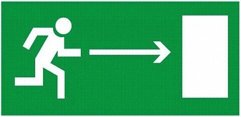 Знак Эксклюзив Е04 Направление к эвакуационному выходу налево (человек бегущий) на пластике (300х150) от компании Арсенал ОПТ - фото 1