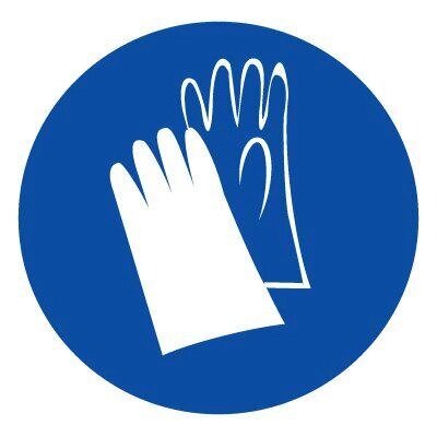 Знак Эксклюзив M06 Работать в защитных перчатках (размер 200х200) фотолюминесцентный от компании Арсенал ОПТ - фото 1