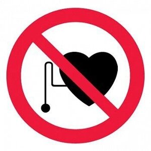 Знак Эксклюзив P11 Запрещается работа (присутствие) людей со стимуляторами сердечной деятельности (размер