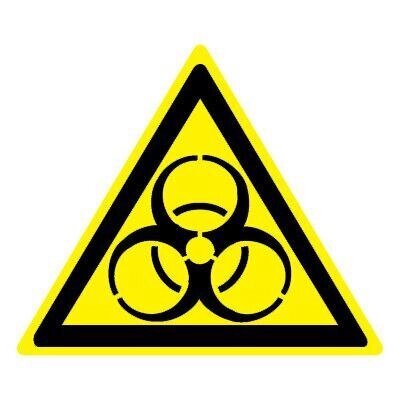 Знак Эксклюзив W16 Осторожно. Биологическая опасность (Инфекционные вещества) (размер 200х200) от компании Арсенал ОПТ - фото 1