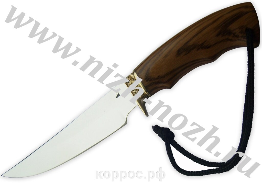 Нож `Форель` рукоять - зебрано, латунное литье от компании ООО "А2" - фото 1