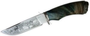 Нож `Лань` кованая сталь 95х18, сувель, стабилизация древесины