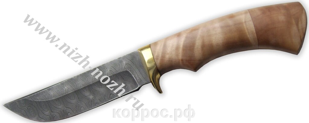 Нож `Лиса` дамасская сталь от компании ООО "А2" - фото 1