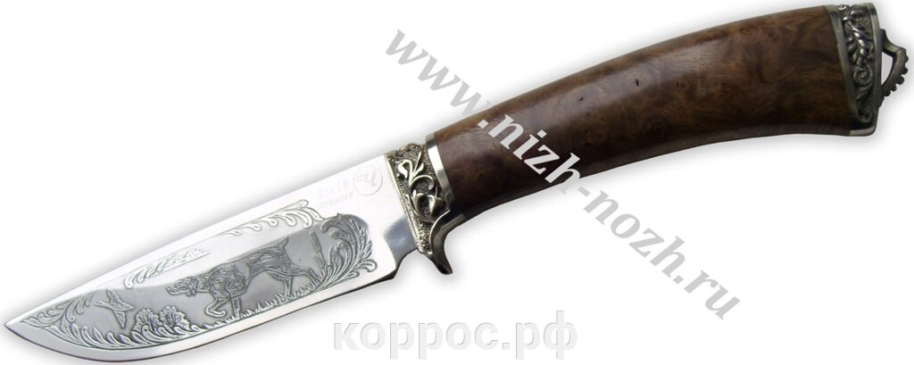 Нож `Охотник` кованая сталь 95х18, мельхиор от компании ООО "А2" - фото 1