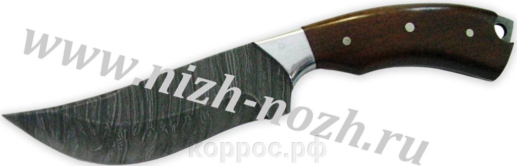 Нож `Панда` цельнометаллический, орех, дамасская сталь от компании ООО "А2" - фото 1