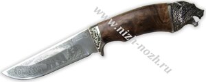 Нож `Путник` кованая сталь 95х18, мельхиор