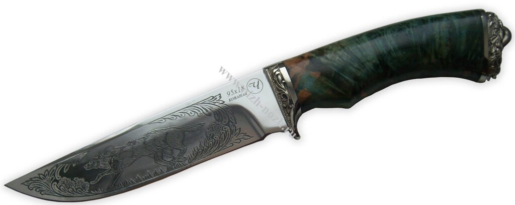 Нож `Путник` кованая сталь 95х18, сувель, стабилизация древесины ##от компании## ООО "А2" - ##фото## 1