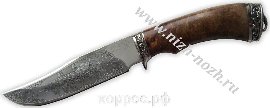 Нож `Щука` кованая сталь 95х18, мельхиор от компании ООО "А2" - фото 1
