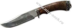 Нож `Щука` кованая сталь 95х18, мельхиор