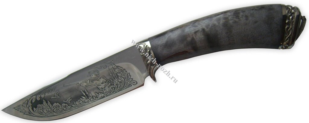 Нож `Тюлень` кованая сталь 95х18, кап, стабилизация древесины ##от компании## ООО "А2" - ##фото## 1