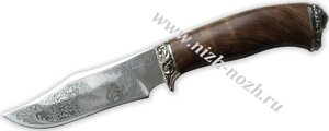 Нож `Витязь` кованая сталь 95х18, мельхиор