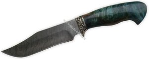 Нож `Витязь` дамасская сталь, сувель, стабилизация древесины