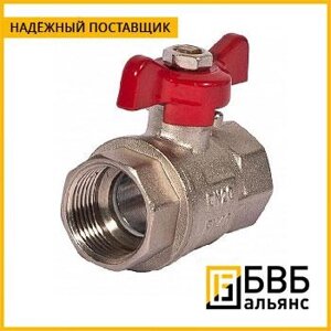 Кран латунный шаровой Broen Ballofix 34987B Ду20 Ру25 НР-ВР полнопроходной, ручка-бабочка