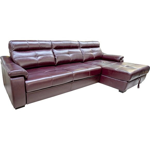Угловой диван «Барселона 2» (3mL/R8mR/L), Материал: Натуральная кожа, Группа ткани: 140 группа от компании Mebel24x7 - мебельный дискаунтер - фото 1
