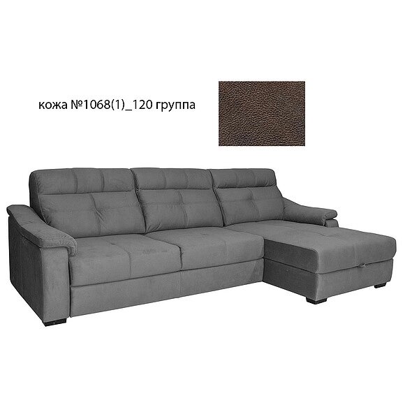 Угловой диван «Барселона 2» (3mL/R8mR/L) - спецпредложение, Материал: Натуральная кожа, Группа ткани: 120 группа от компании Mebel24x7 - мебельный дискаунтер - фото 1