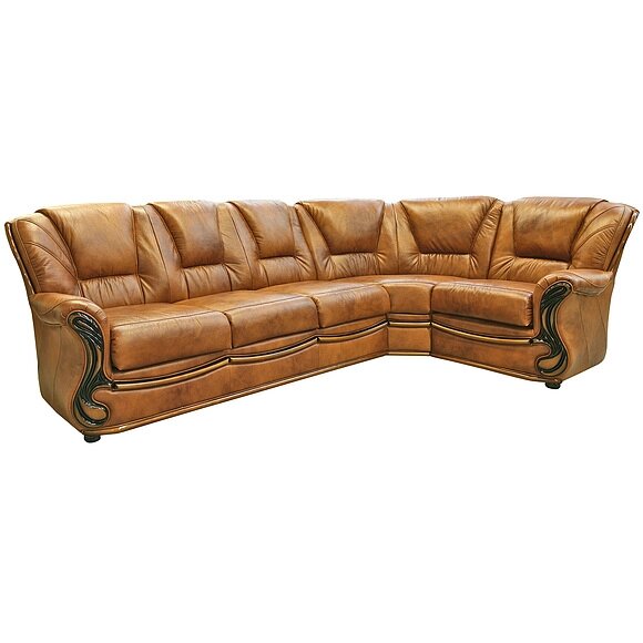 Угловой диван «Изабель 2» (3L/R901R/L) - спецпредложение, Материал: Натуральная кожа, Группа ткани: 120 группа от компании Mebel24x7 - мебельный дискаунтер - фото 1