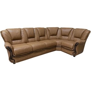 Угловой диван «Изабель 2»3мL/R901R/L), Материал: Натуральная кожа, Группа ткани: 140 группа