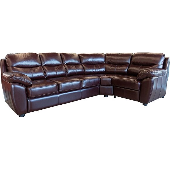 Угловой диван «Плаза» (3мL/R901R/L), Материал: Натуральная кожа, Группа ткани: 150 группа от компании Mebel24x7 - мебельный дискаунтер - фото 1