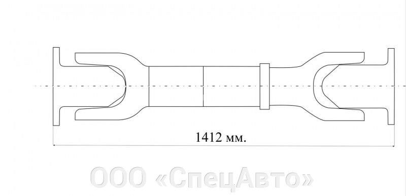 Вал карданный переднего моста 631705-2203010-10 L-1412 (ОАО "БЕЛКАРД") от компании ООО «СпецАвто» - фото 1