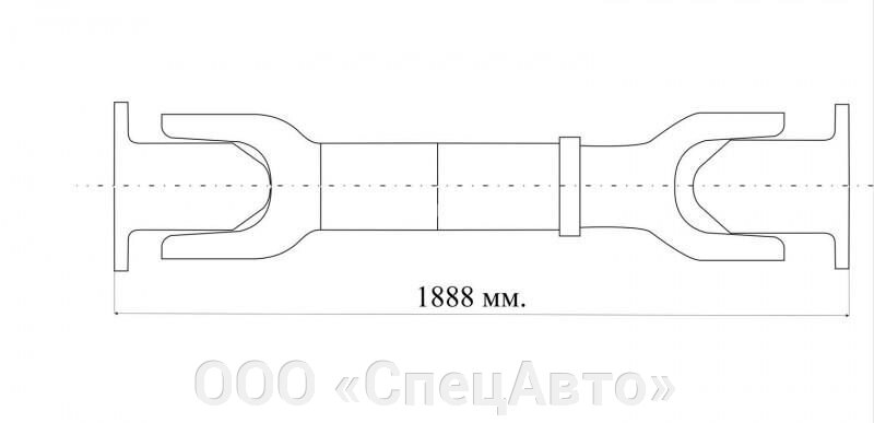 Вал карданный заднего моста 534008-2201010 L-1888 (ОАО "БЕЛКАРД") от компании ООО «СпецАвто» - фото 1