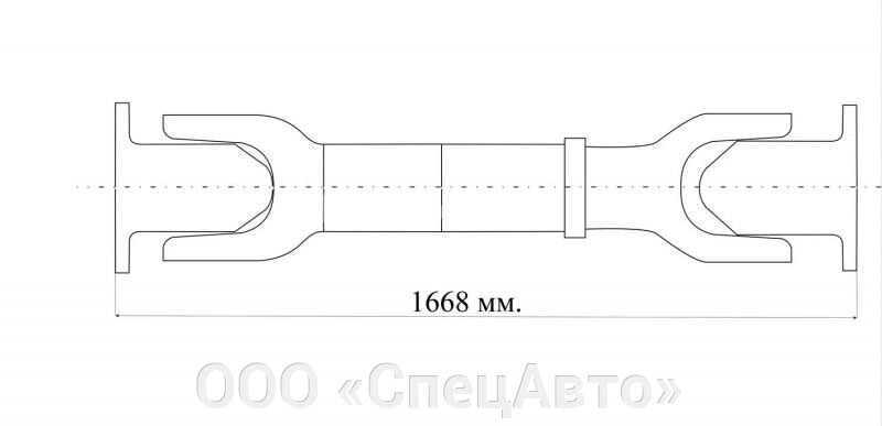 Вал карданный заднего моста 54401-2201010-030 L-1668 (ОАО "БЕЛКАРД") от компании ООО «СпецАвто» - фото 1