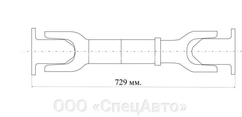 Вал карданный заднего моста 64221-2201010-01 L-729 (ОАО "БЕЛКАРД") от компании ООО «СпецАвто» - фото 1