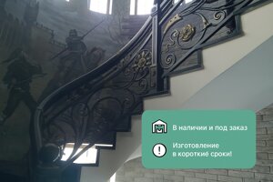 Ограждение лестничное - кованые перила1